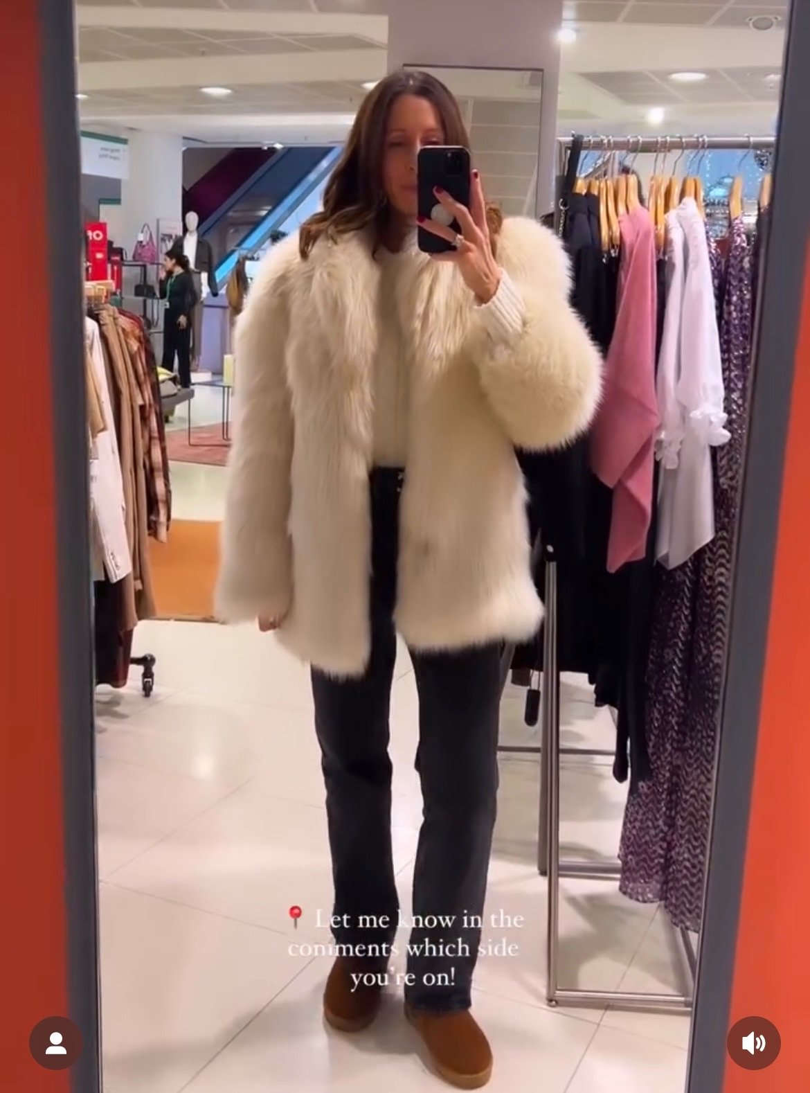 Gant Faux Fur Coat, Size S, fits a Size 10 fine