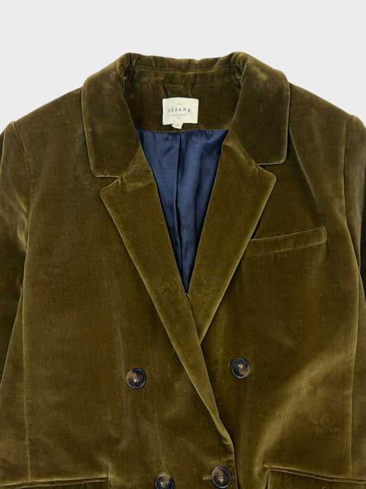 Sezane Velvet Blazer, Size 42