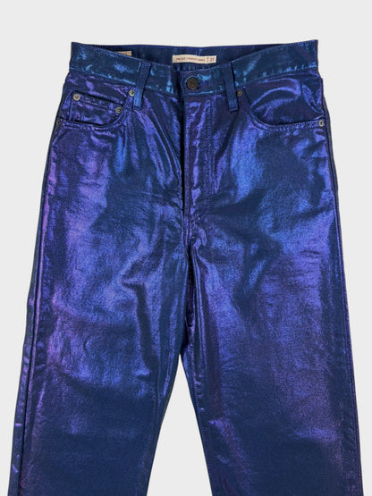 Levi's Ribcage Metallic Straight Jeans, Size 27