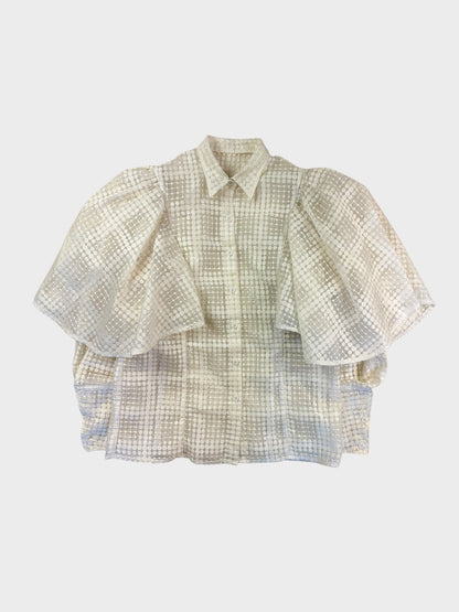 Cream Frill Detail Blouse, Fits a size 10