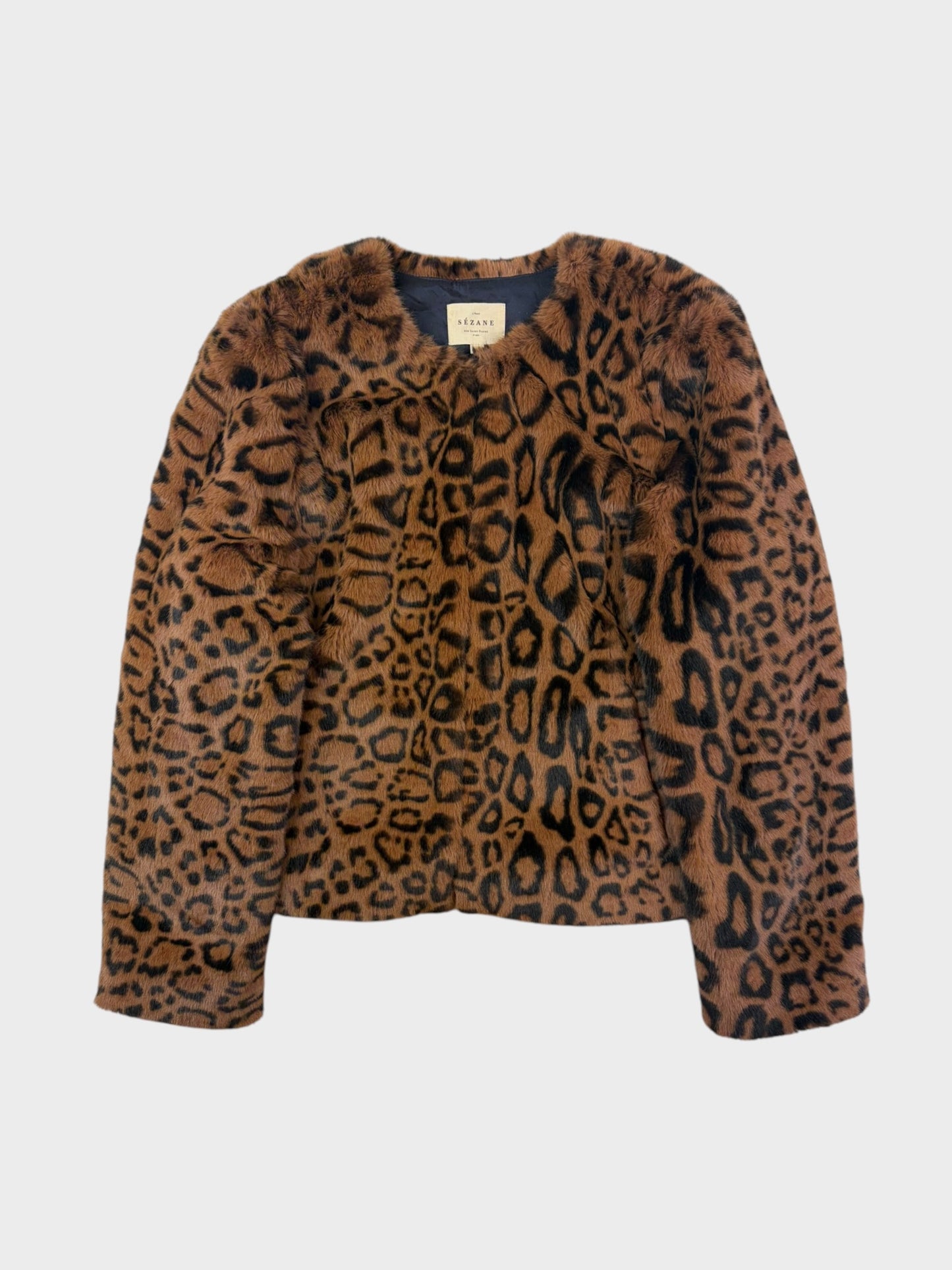 Sezane Faux Fur Jacket, Size 38