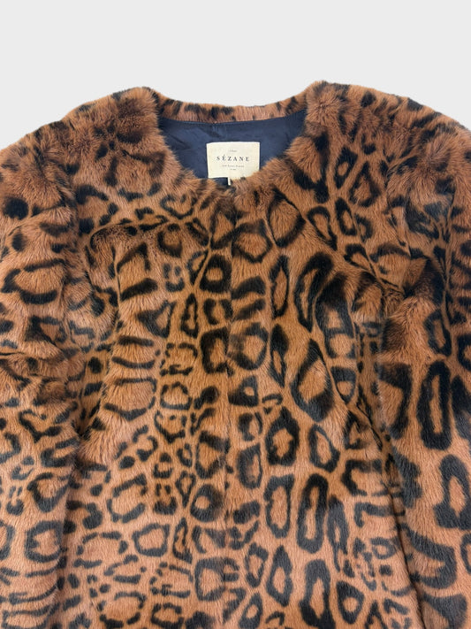 Sezane Faux Fur Jacket, Size 38