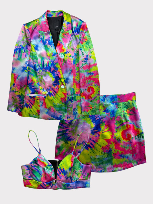 River Island 3 Piece Co-ord, Size 10 Jacket & Skirt, Size 12 Bralette, BNWT