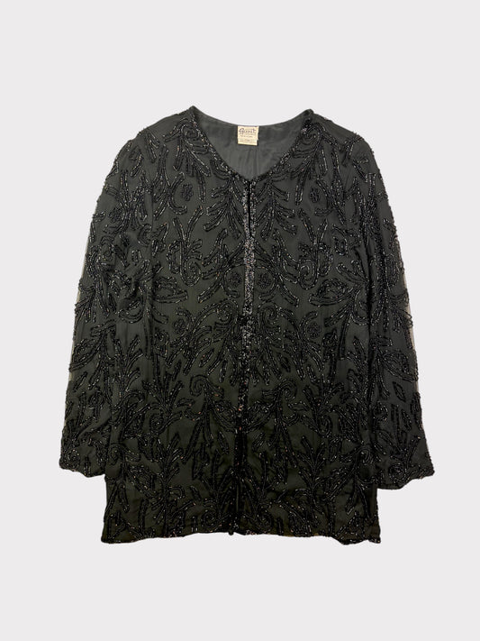 Vintage Beaded Silk Jacket, Size M