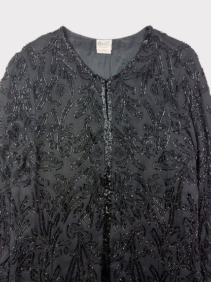 Vintage Beaded Silk Jacket, Size M