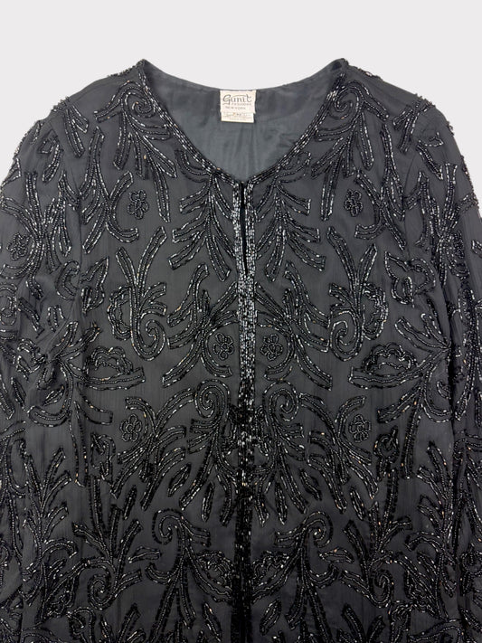 Vintage Beaded Silk Jacket, Size M