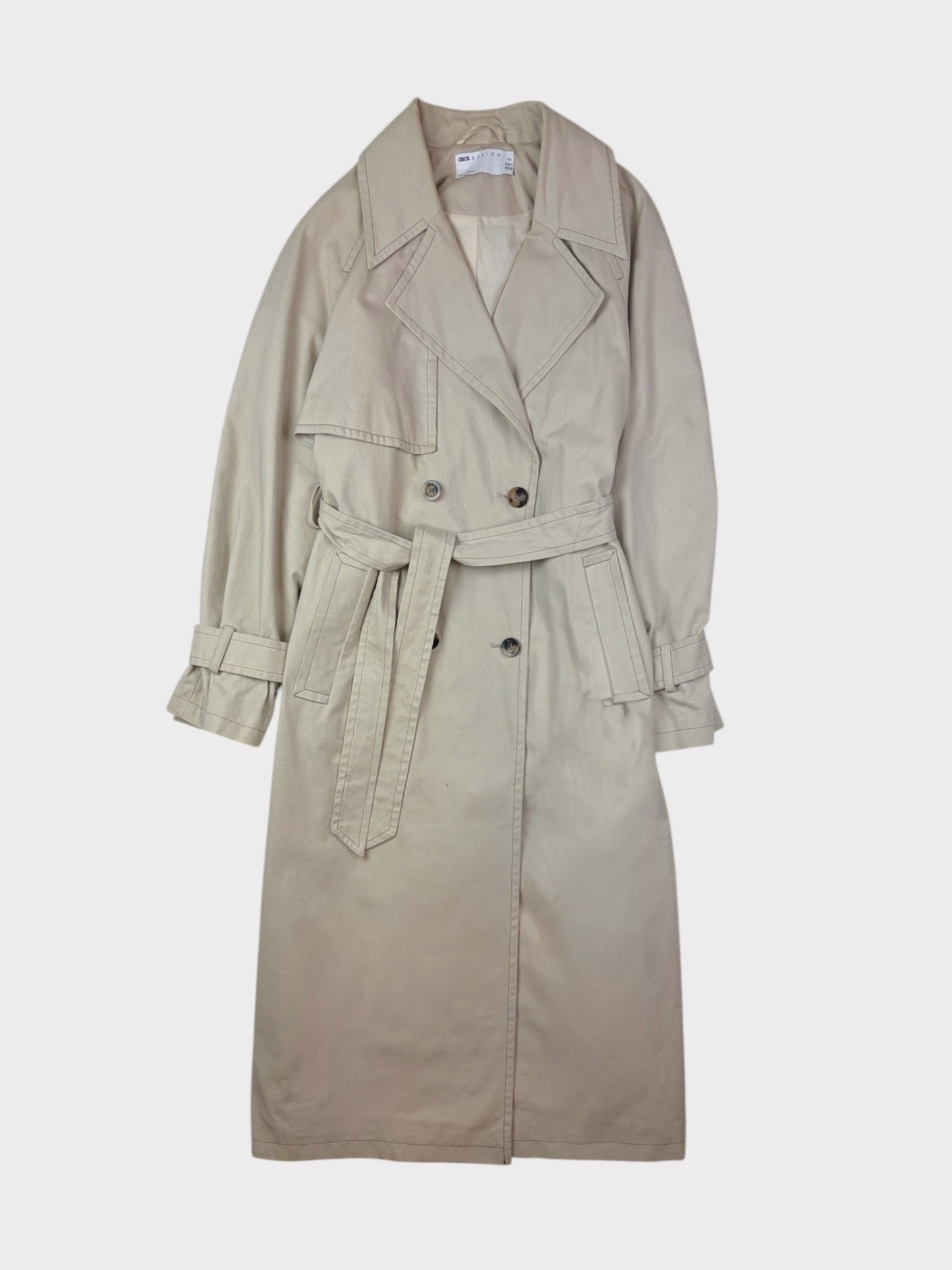 Asos Design Trench Coat, Size 10 Tall