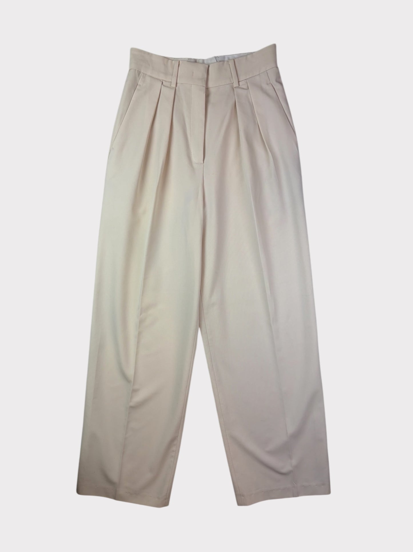 Cream Wide Leg Trousers, Fit a Size 8/10