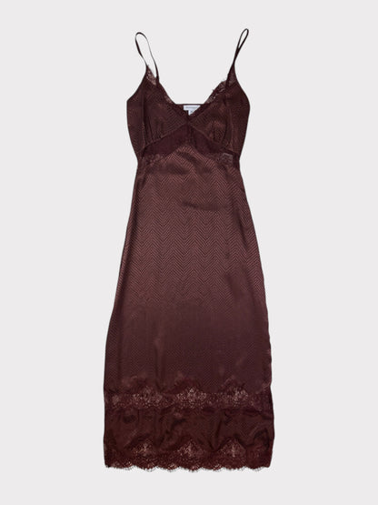 Warehouse Chocolate Slip Dress, Size 8, BNWT