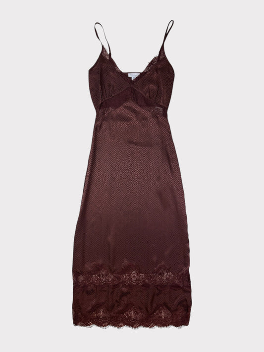 Warehouse Chocolate Slip Dress, Size 8, BNWT