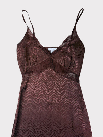 Warehouse Chocolate Slip Dress, Size 8, BNWT
