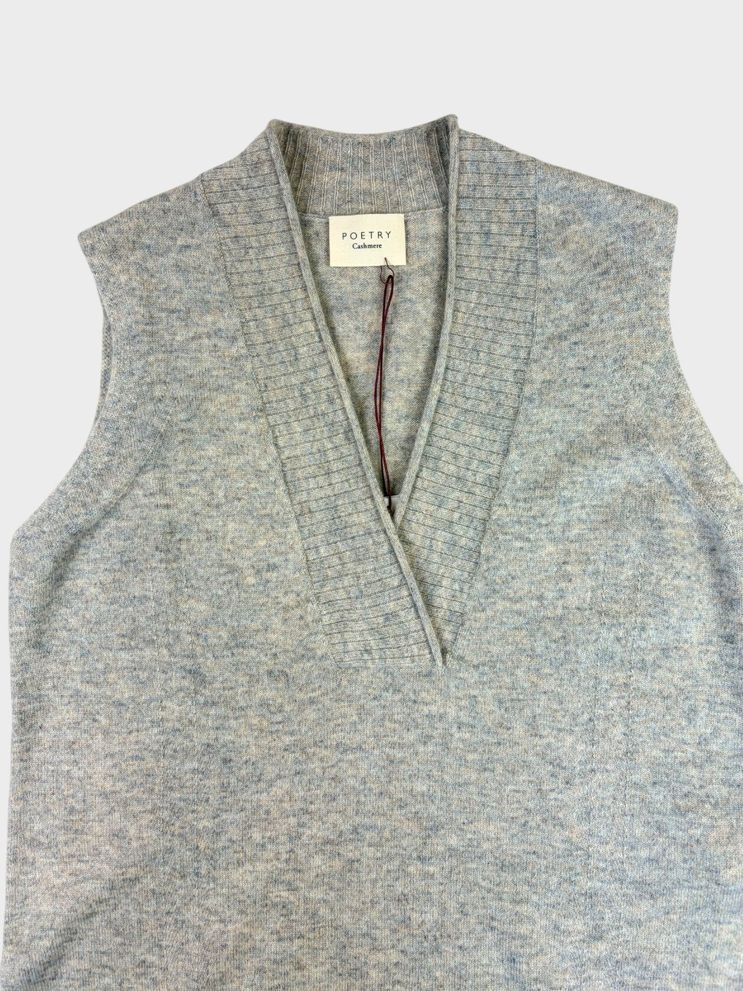 Poetry Cashmere Sleeveless V neck Sweater, Size 10, BNWT