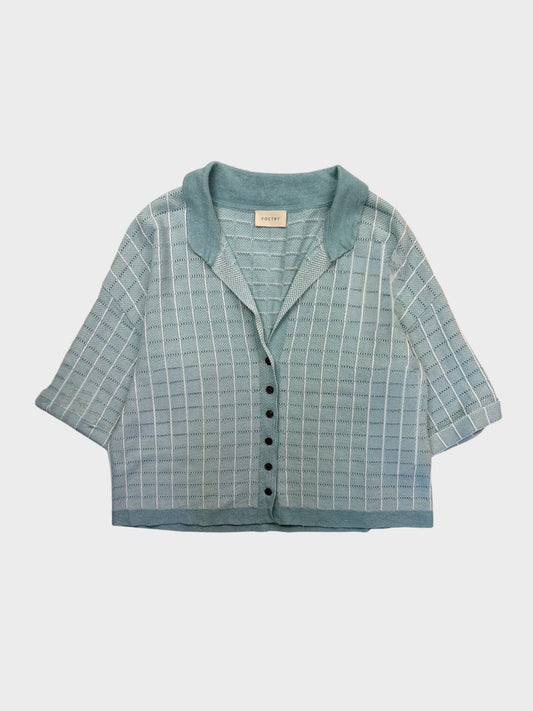 Poetry Check Stitch Top, Size 10