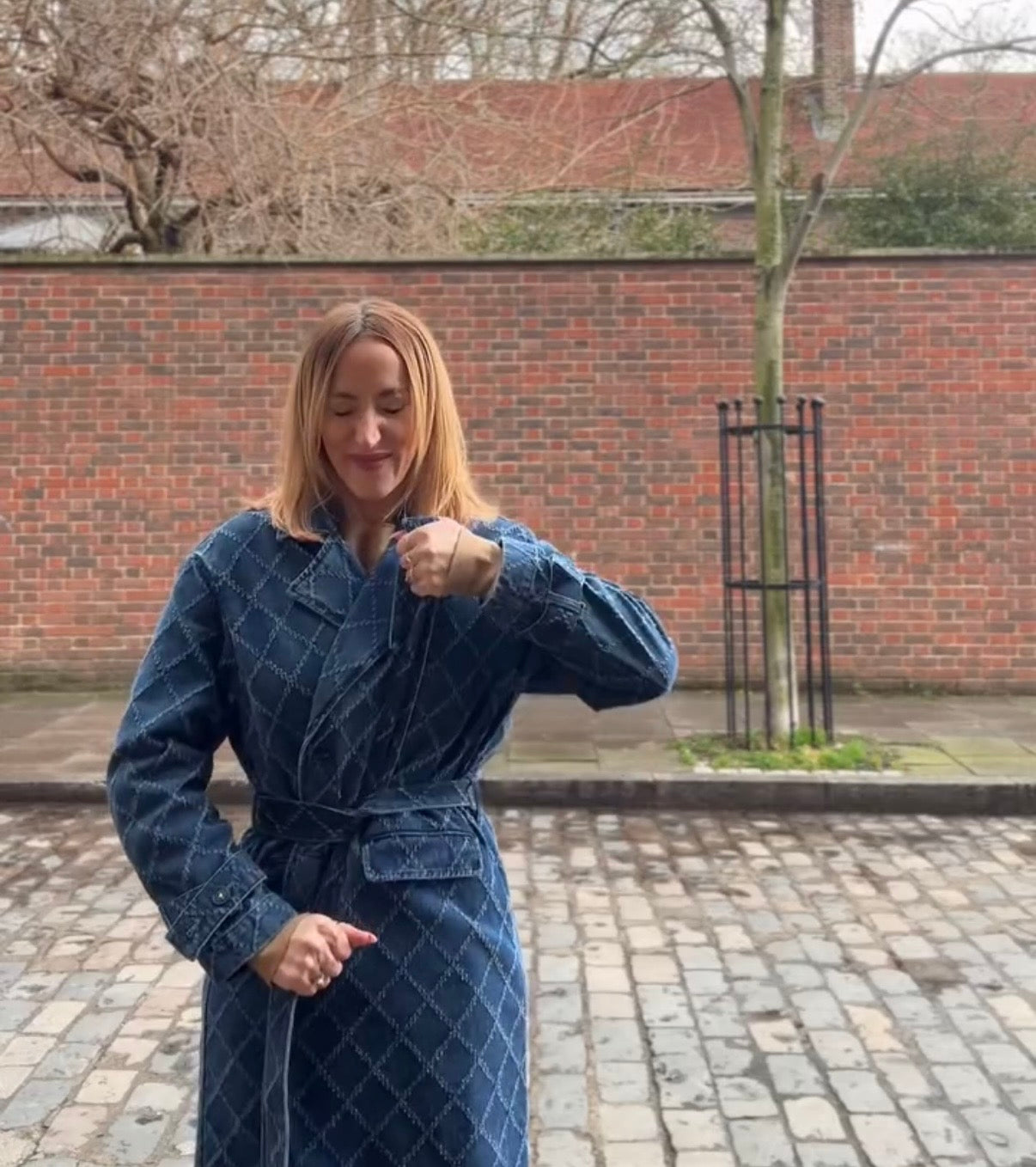 White Stuff Denim Trench Coat, Size 14