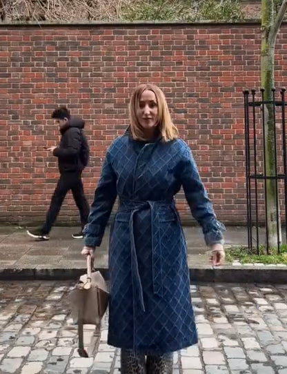 White Stuff Denim Trench Coat, Size 14