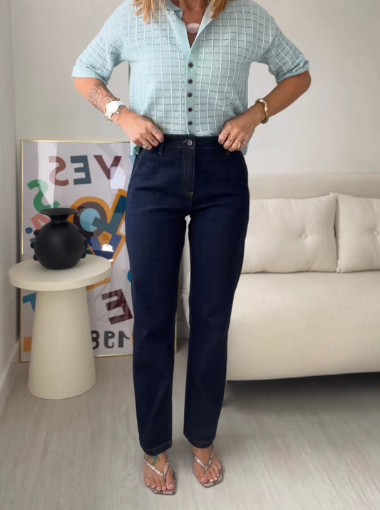 Poetry Check Stitch Top, Size 10