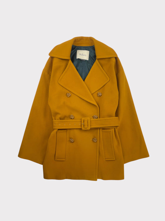 Mulberry Wool and Cashmere Coat, Size 38