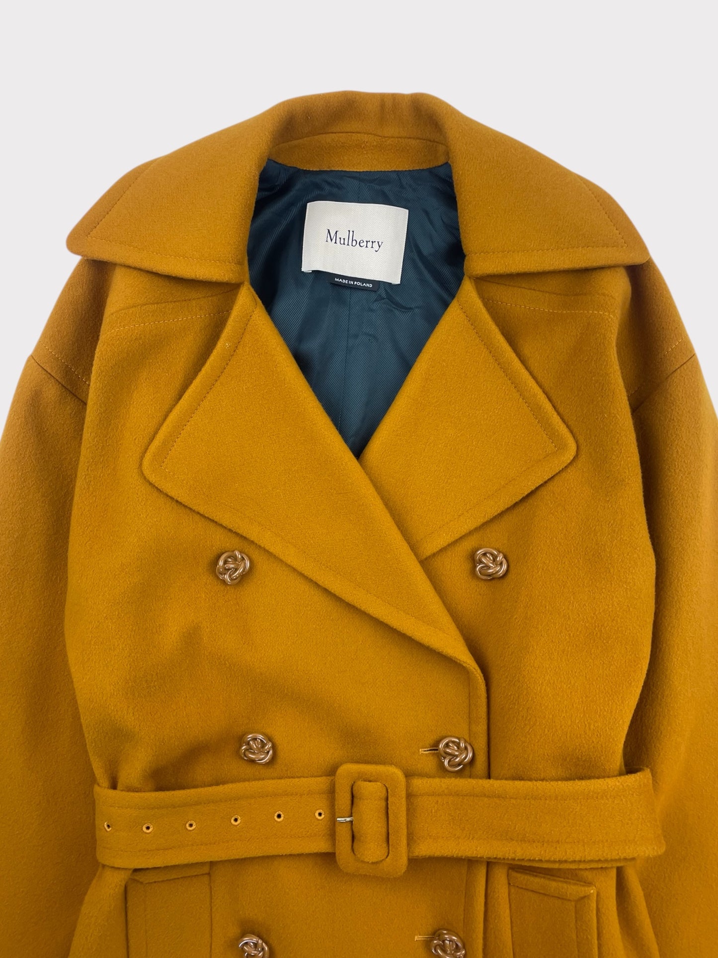 Mulberry Wool and Cashmere Coat, Size 38