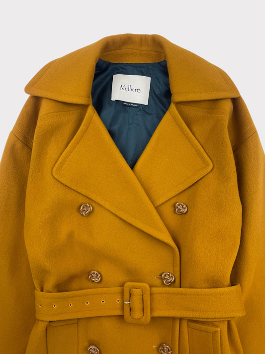 Mulberry Wool and Cashmere Coat, Size 38
