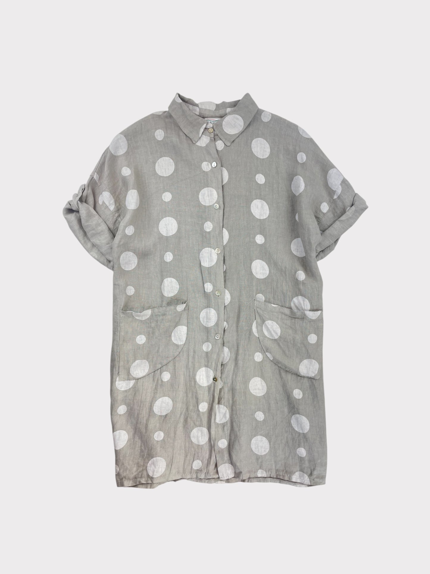 Made In Italy Linen Shirt Dress, Fits a oversized 8 or 10 or size 12 or 14