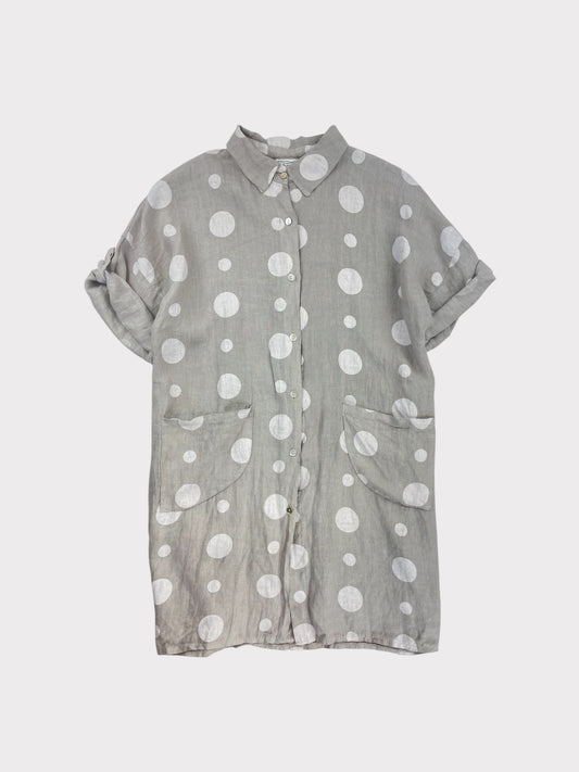 Made In Italy Linen Shirt Dress, Fits a oversized 8 or 10 or size 12 or 14