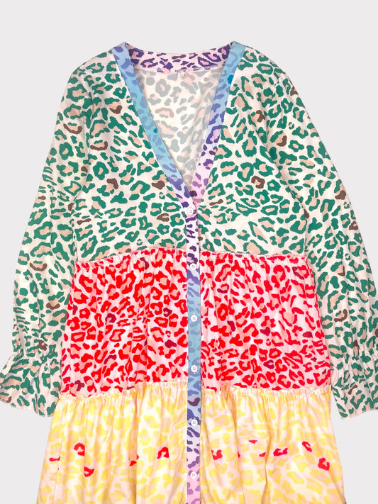 Colourful Animal Print Maxi Dress, Size S- fits a 10 fine