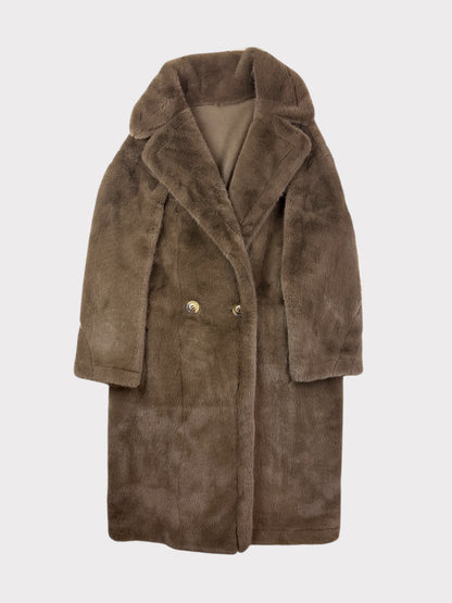 Brown Faux Fur Coat, Fits a Size 10 or 12