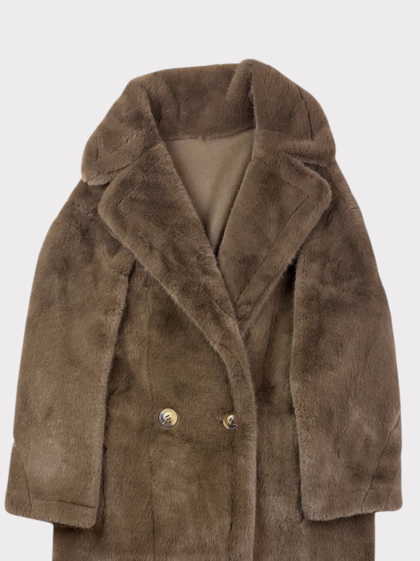 Brown Faux Fur Coat, Fits a Size 10 or 12