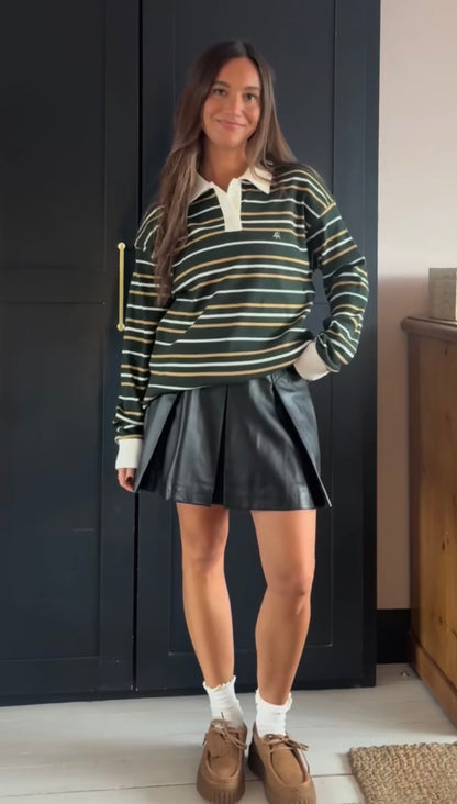 Skye By Brora Leather Skirt, Size 8