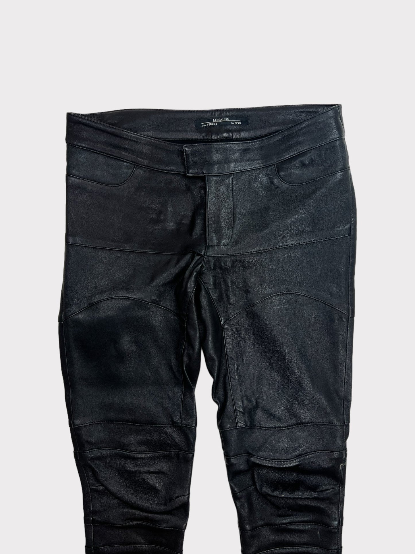 All Saints Leather Trousers, Size W26