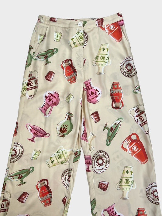 Kitri Loose Fit Satin Style Trousers, Size 10