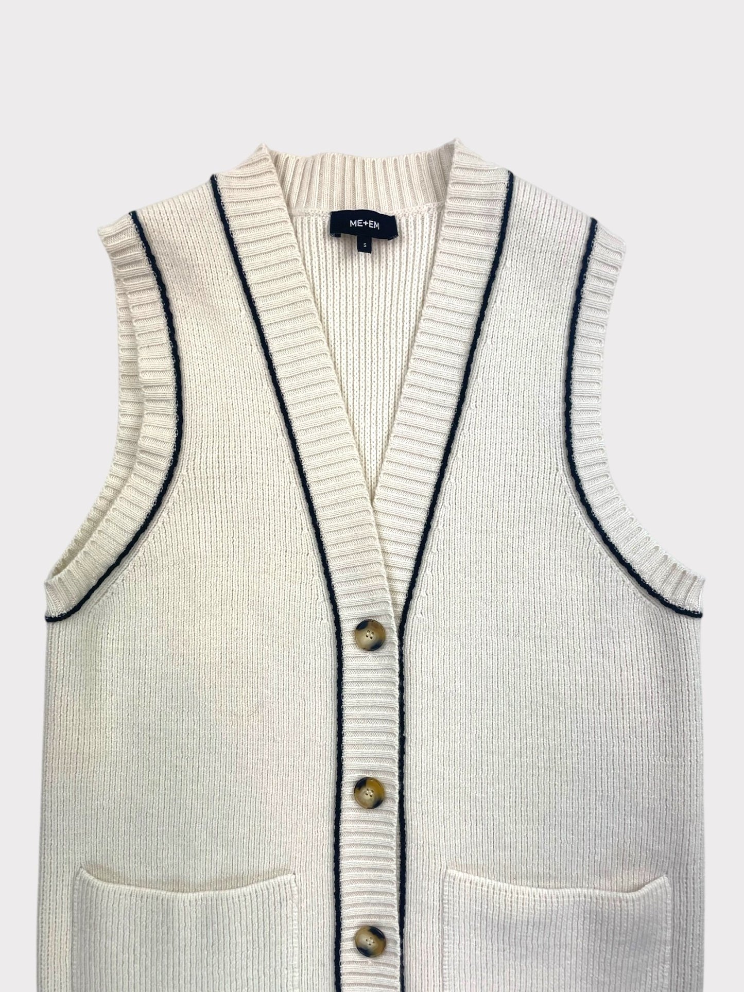 Me + Em Wool and Cashmere Waistcoat, Size S