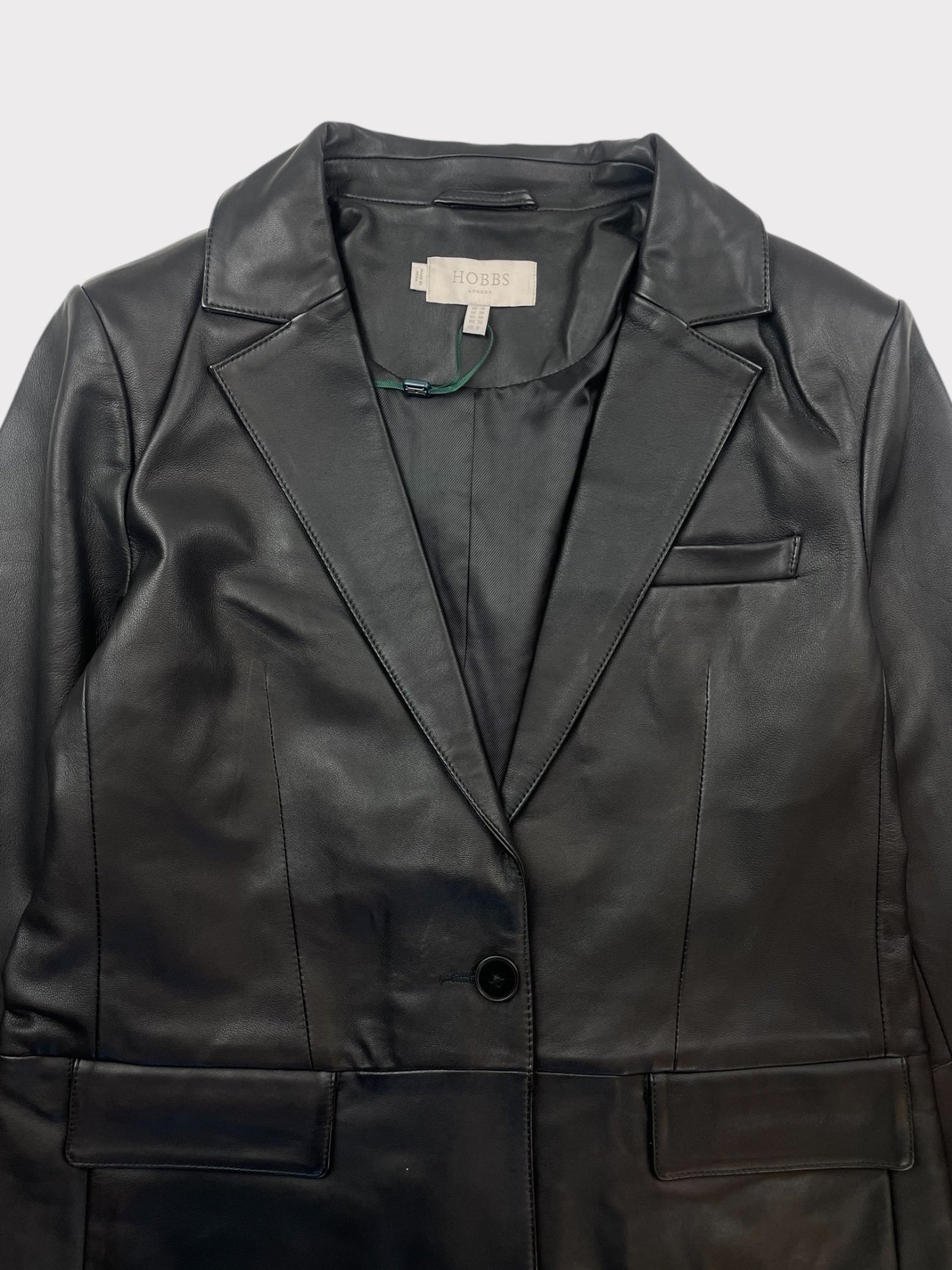 Hobbs Leather Blazer, Size 10 (RRP £329)