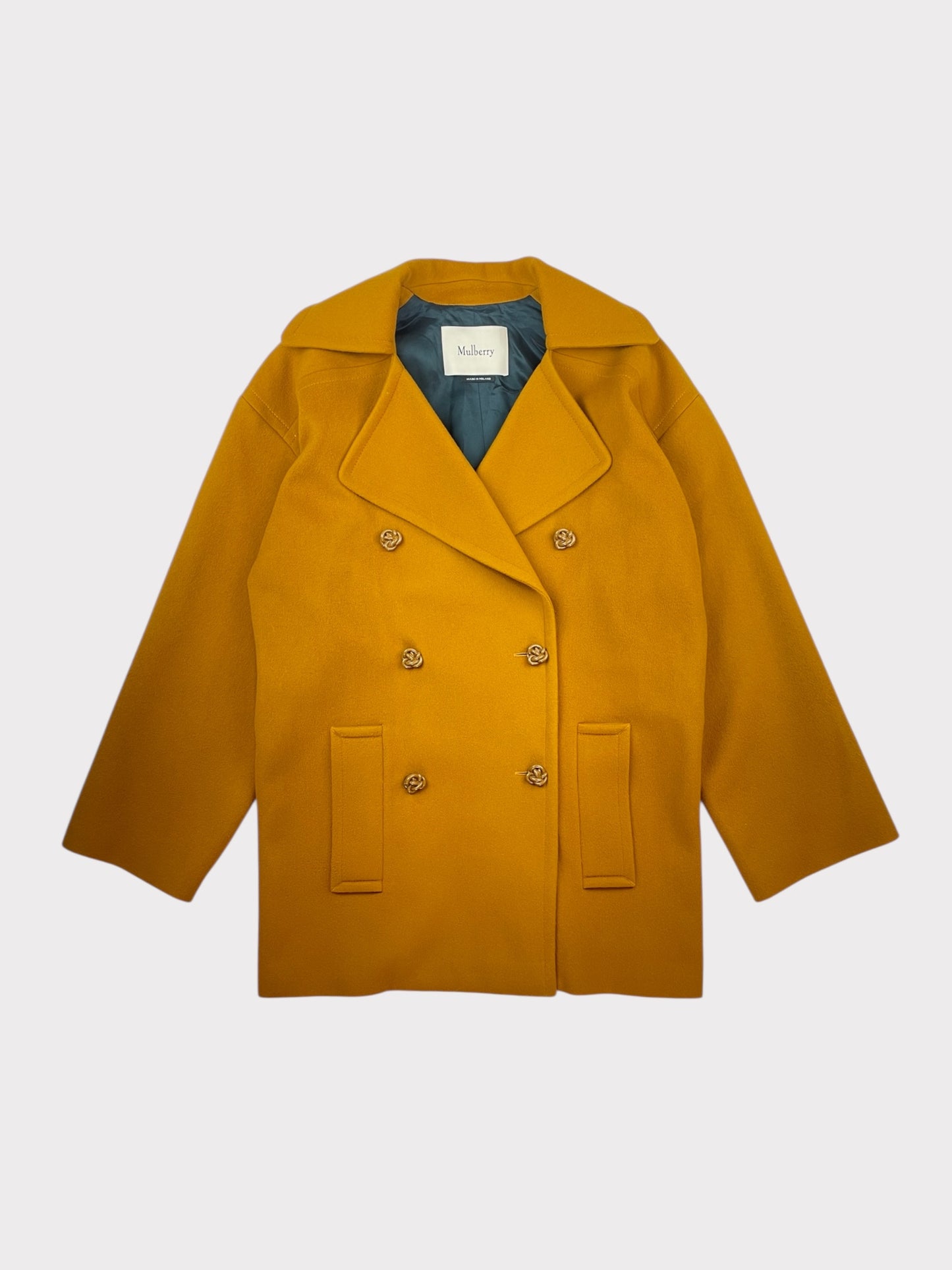 Mulberry Wool and Cashmere Coat, Size 38