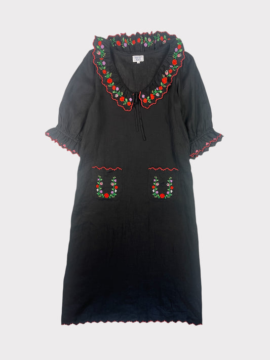 Pink City Prints Linen Dress, Size L
