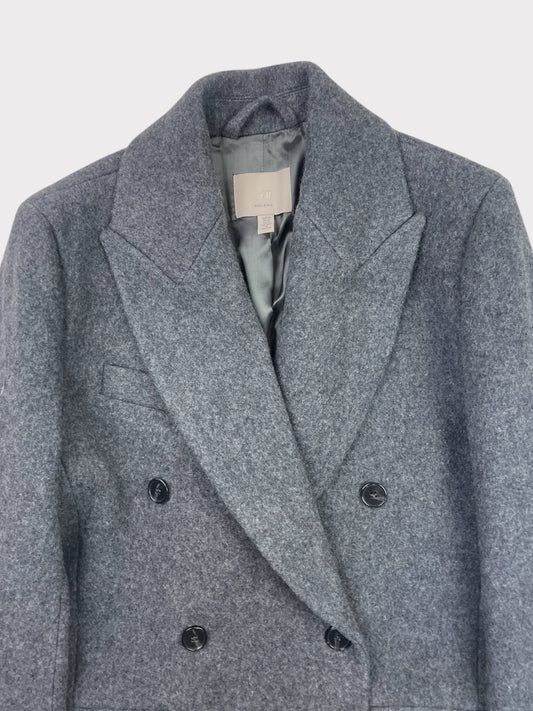 H&M Wool- Blend Double Breasted Jacket, Size XS, oversized fit, fits a size 10 or 12 fine