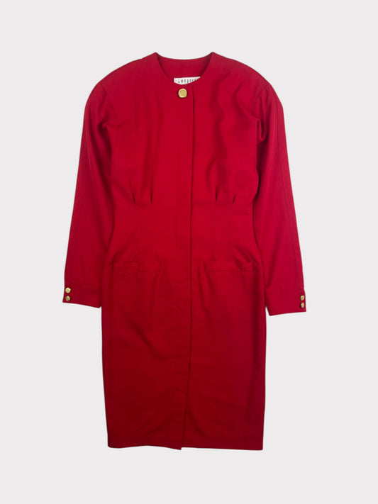Vintage I.Magnin Red Wool Dress, fits a size 8