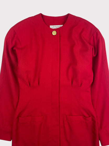 Vintage I.Magnin Red Wool Dress, fits a size 8
