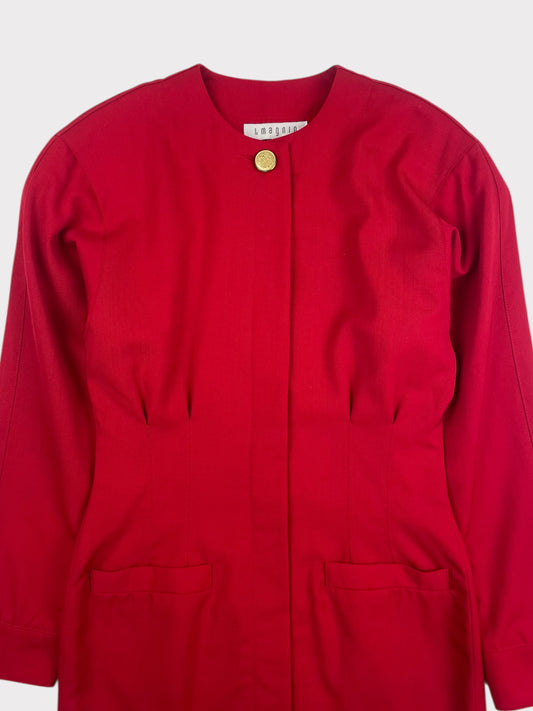 Vintage I.Magnin Red Wool Dress, fits a size 8