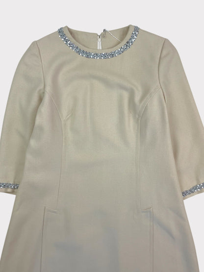 Vintage Cream Embellished Dress, fits a Size 10 or 10/12