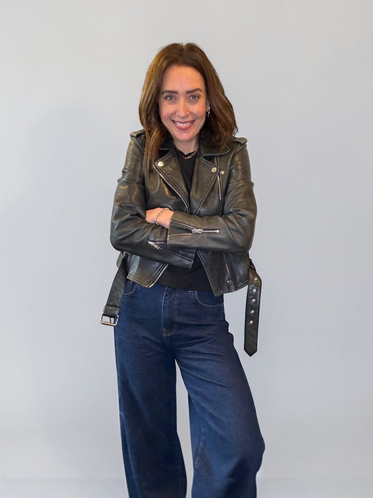 Claudie Pierlot Leather Jacket, Size 38