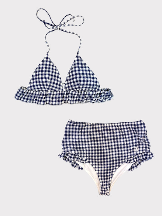 Navy Gingham Bikini, Fits a Size 10