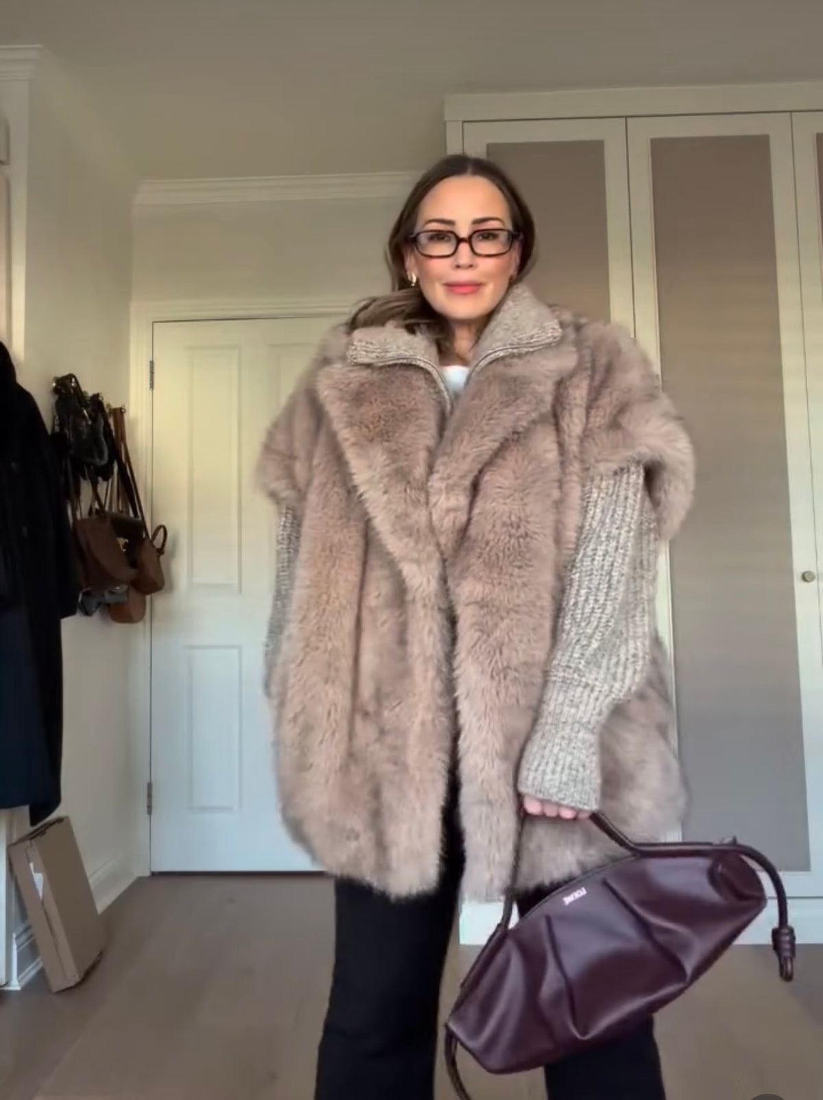 Zara Oversized Faux Fur Gilet, Size S. Fits a size 10 or 12 too
