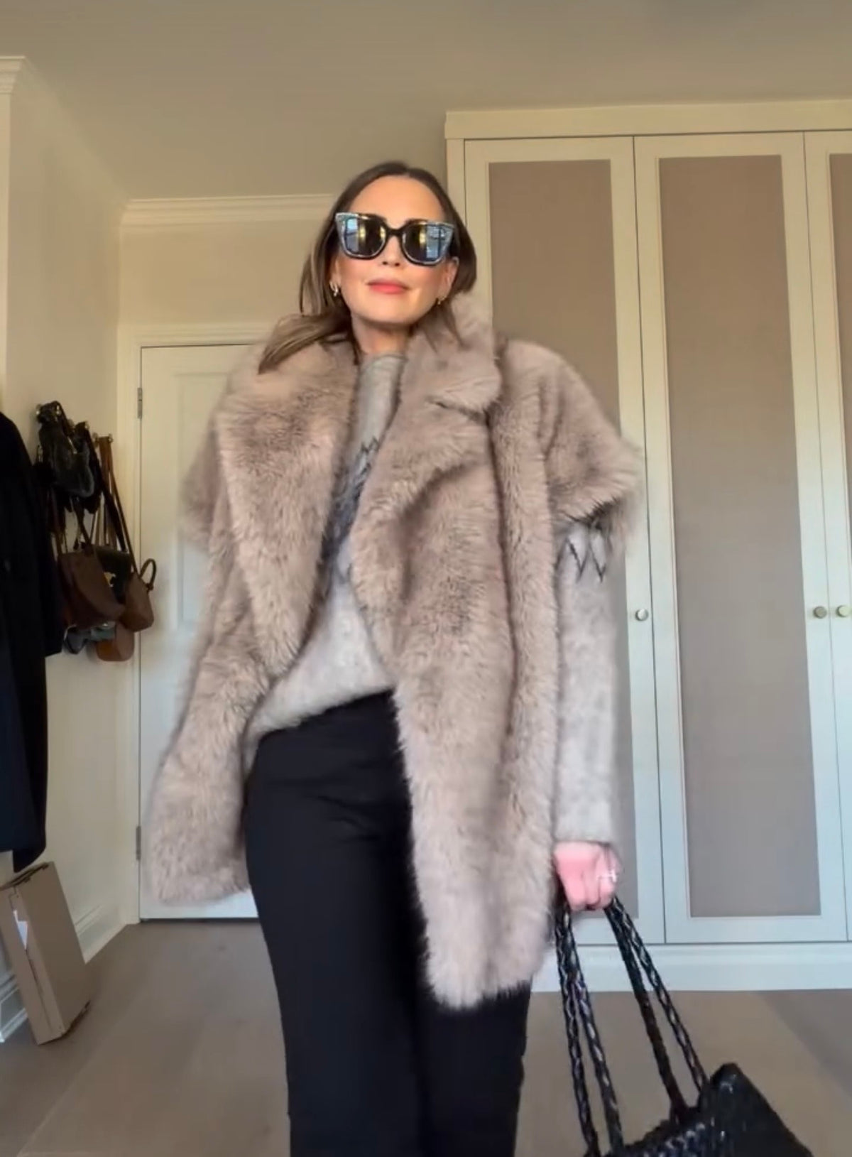Zara Oversized Faux Fur Gilet, Size S. Fits a size 10 or 12 too