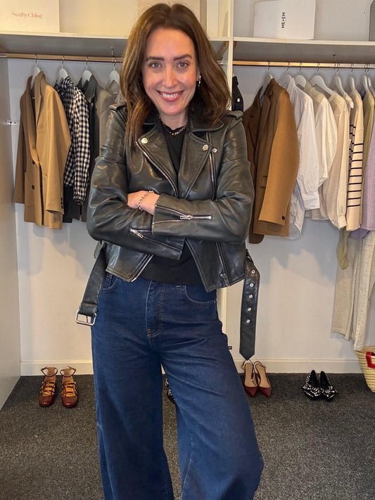 Claudie Pierlot Leather Jacket, Size 38