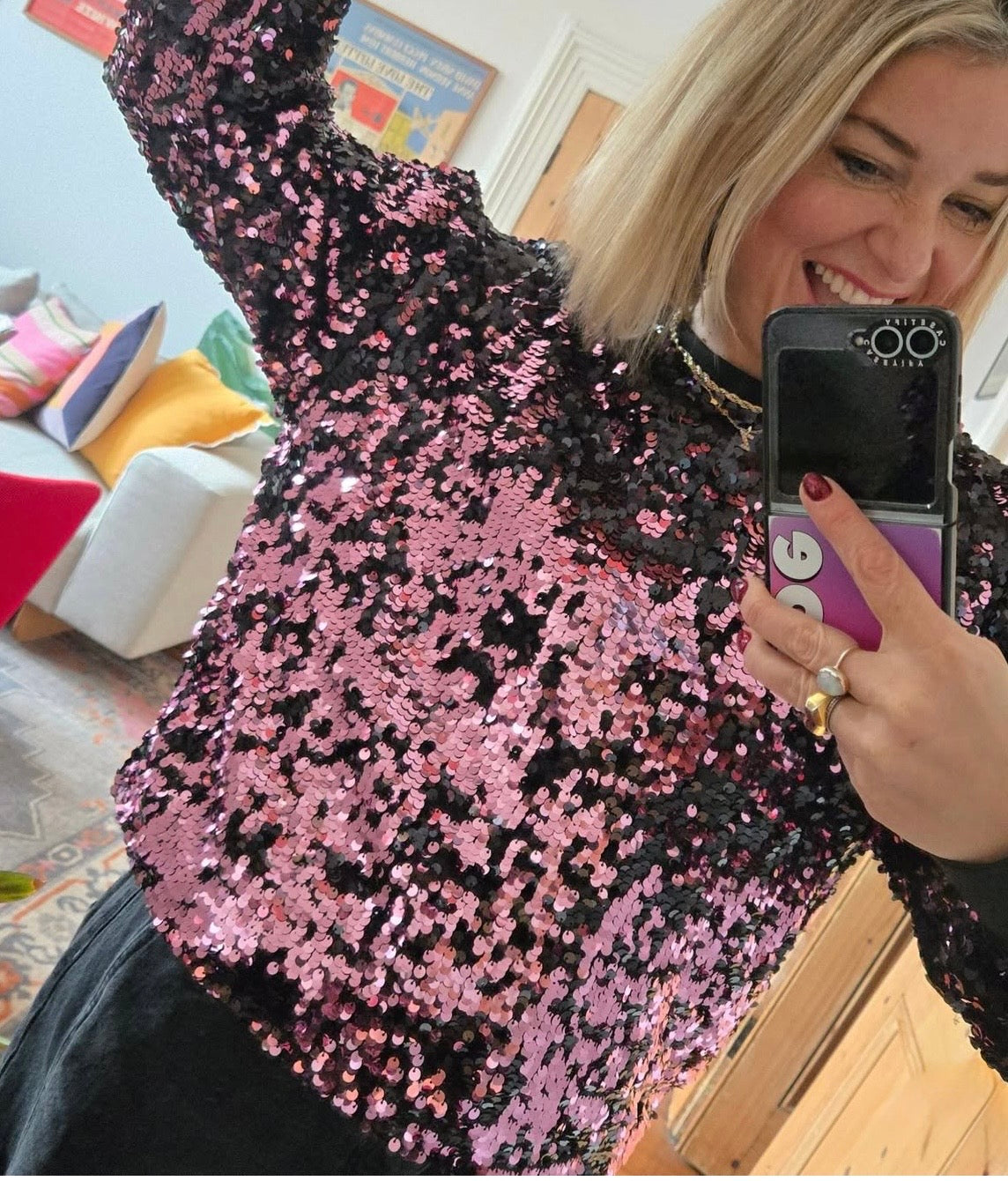 Lolly's Laundry Sequin Sweatshirt, Size XS, BNWT