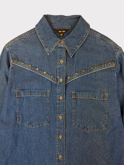 Saint + Sofia Denim Shirt, Size 8