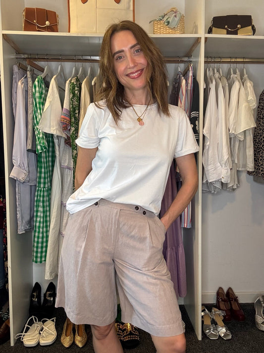 Poetry Silk/Linen Blend Bermuda Shorts, Size 10, BNWT
