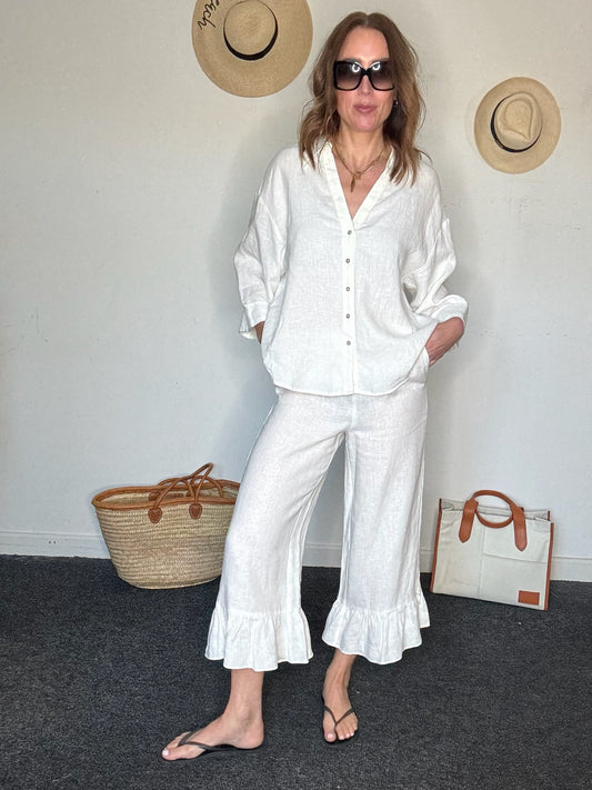 Mint Velvet Linen Co-ord, Fits a Size 10 (Size S Trousers & Size L Top)