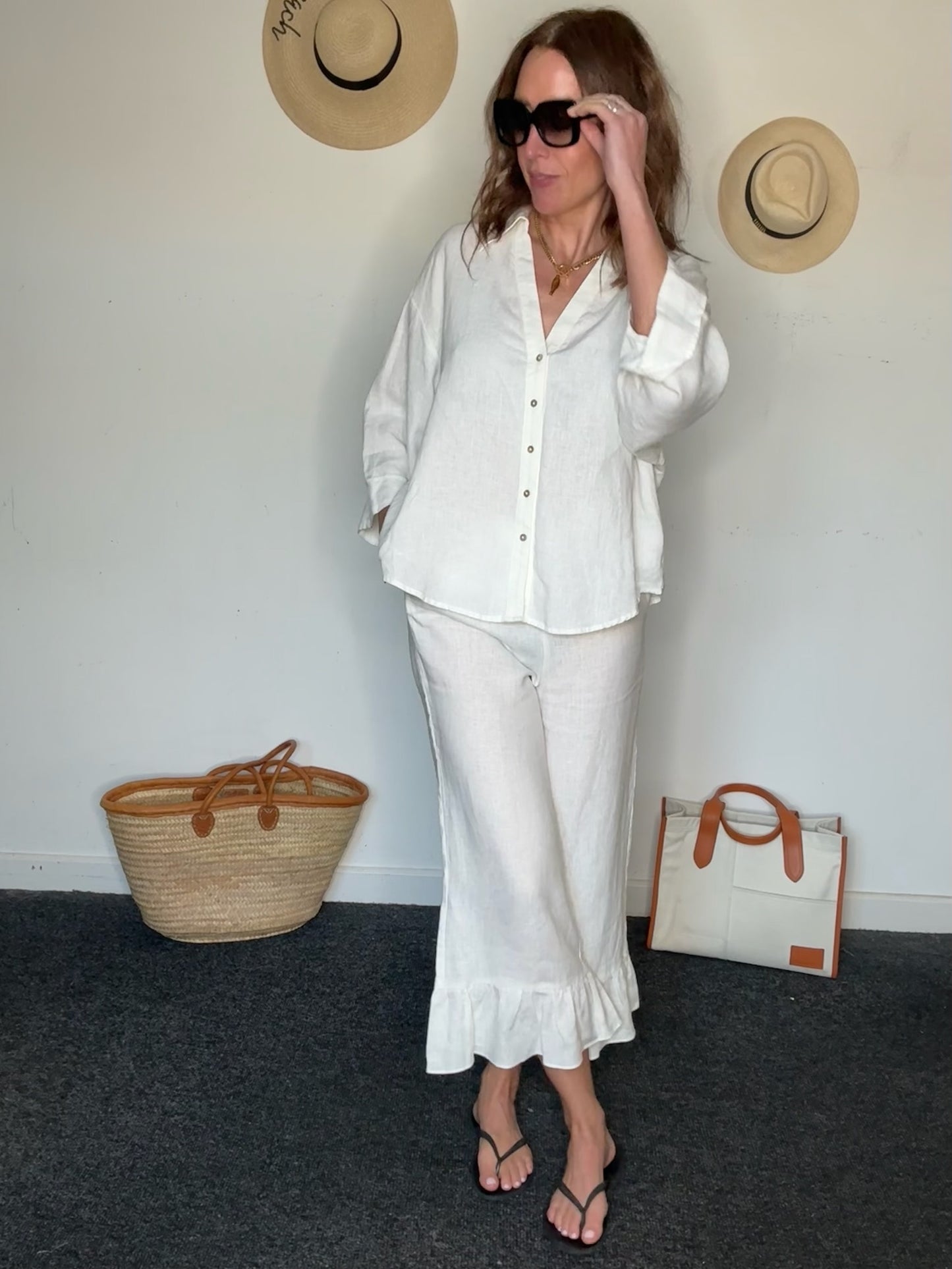 Mint Velvet Linen Co-ord, Fits a Size 10 (Size S Trousers & Size L Top)